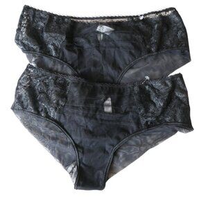 Chantelle- Women black floral embroidery brief panties- Set of 2- Size USA M-New
